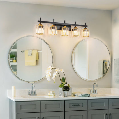 3/4/5-Light Modern Dimmable Crystal Bathroom Vanity Lights Fixtures Over Mirror