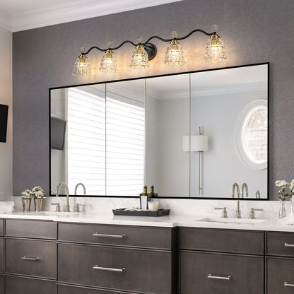 Ora Modern Dimmable Black Gold Bathroom Vanity Lights