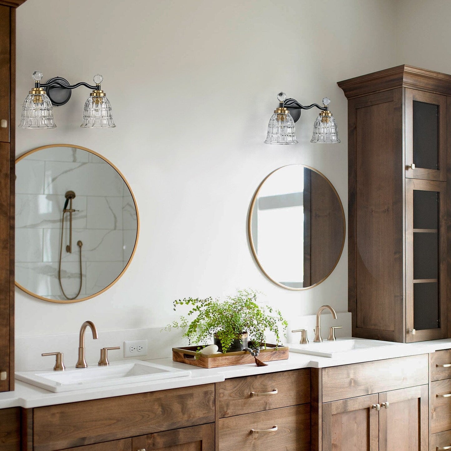 Ora Modern Dimmable Black Gold Bathroom Vanity Lights