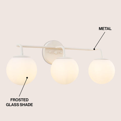 Globe Metal/Frosted Glass Modern LED Vanity, by JONATHAN Y