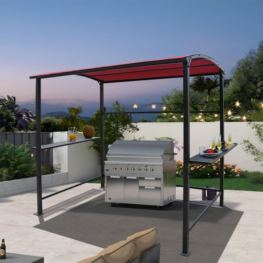 Abri barbecue extérieur à cadre en acier de 5 pi x 8 pi