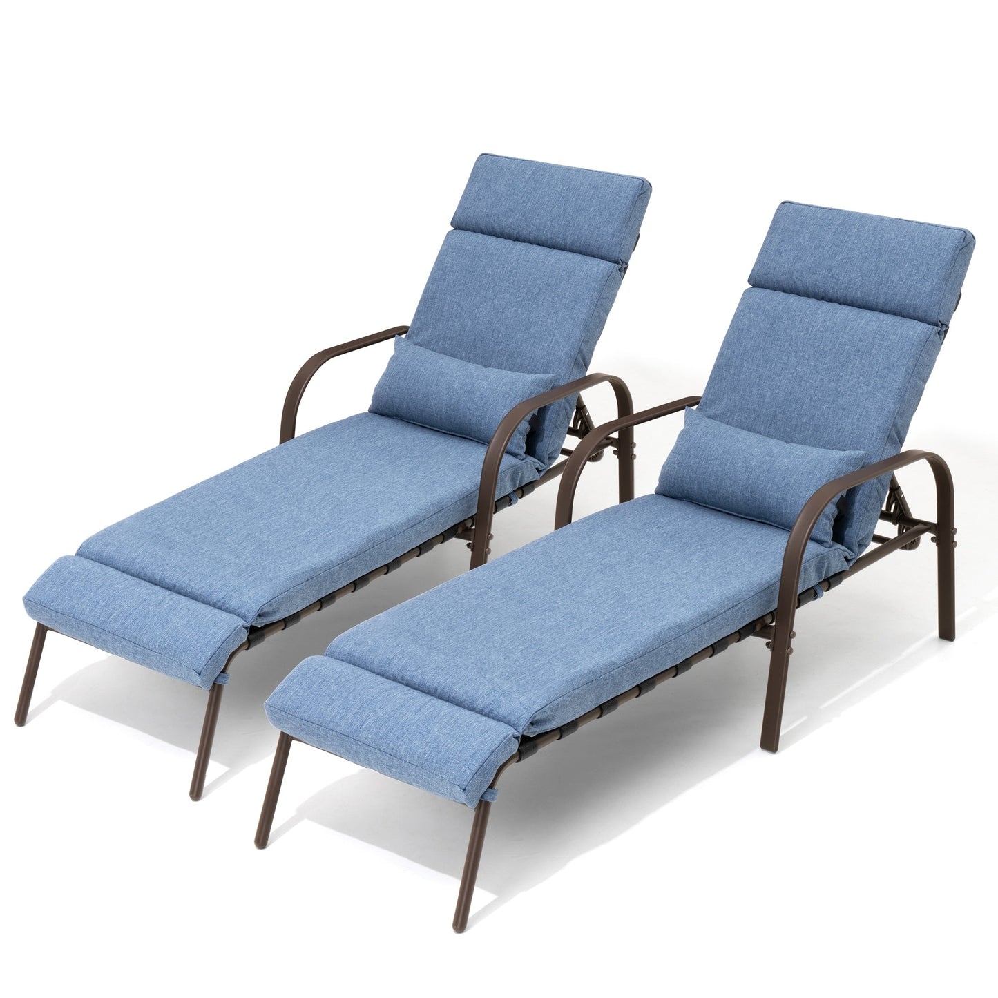 Chaise longue d'extérieur réglable avec coussin pour la plage et la piscine