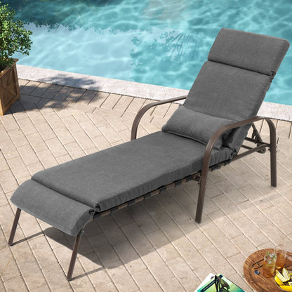 Chaise longue d'extérieur réglable avec coussin pour la plage et la piscine