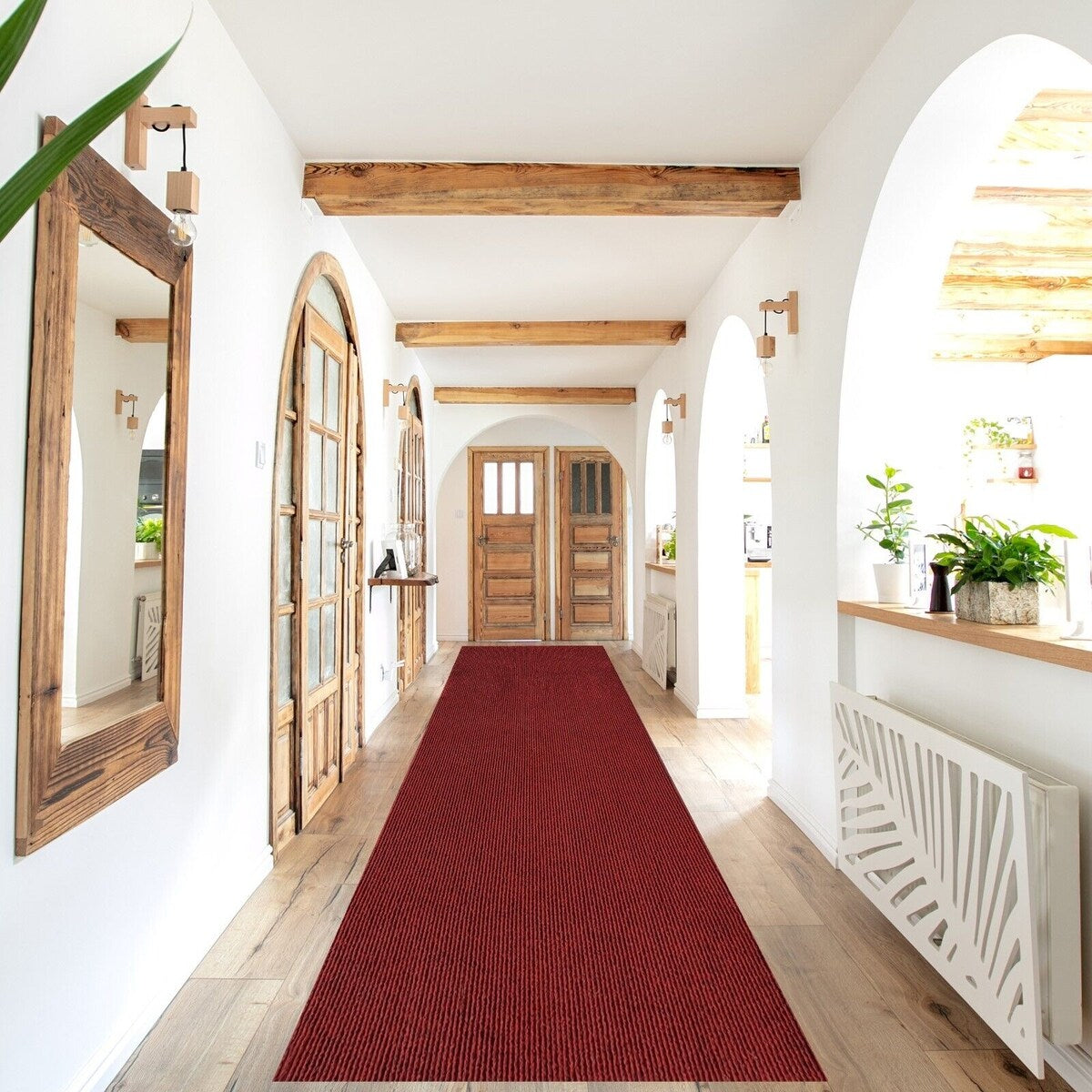 Tapis de couloir sur mesure pour intérieur/extérieur, 91 cm de large x longueur au choix, avec envers antidérapant en PVC