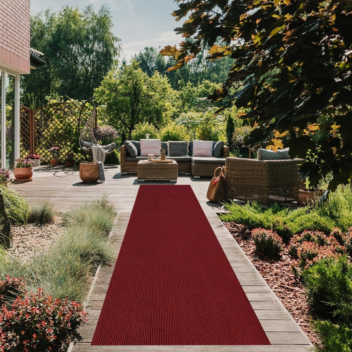 Tapis de couloir sur mesure pour intérieur/extérieur, 91 cm de large x longueur au choix, avec envers antidérapant en PVC