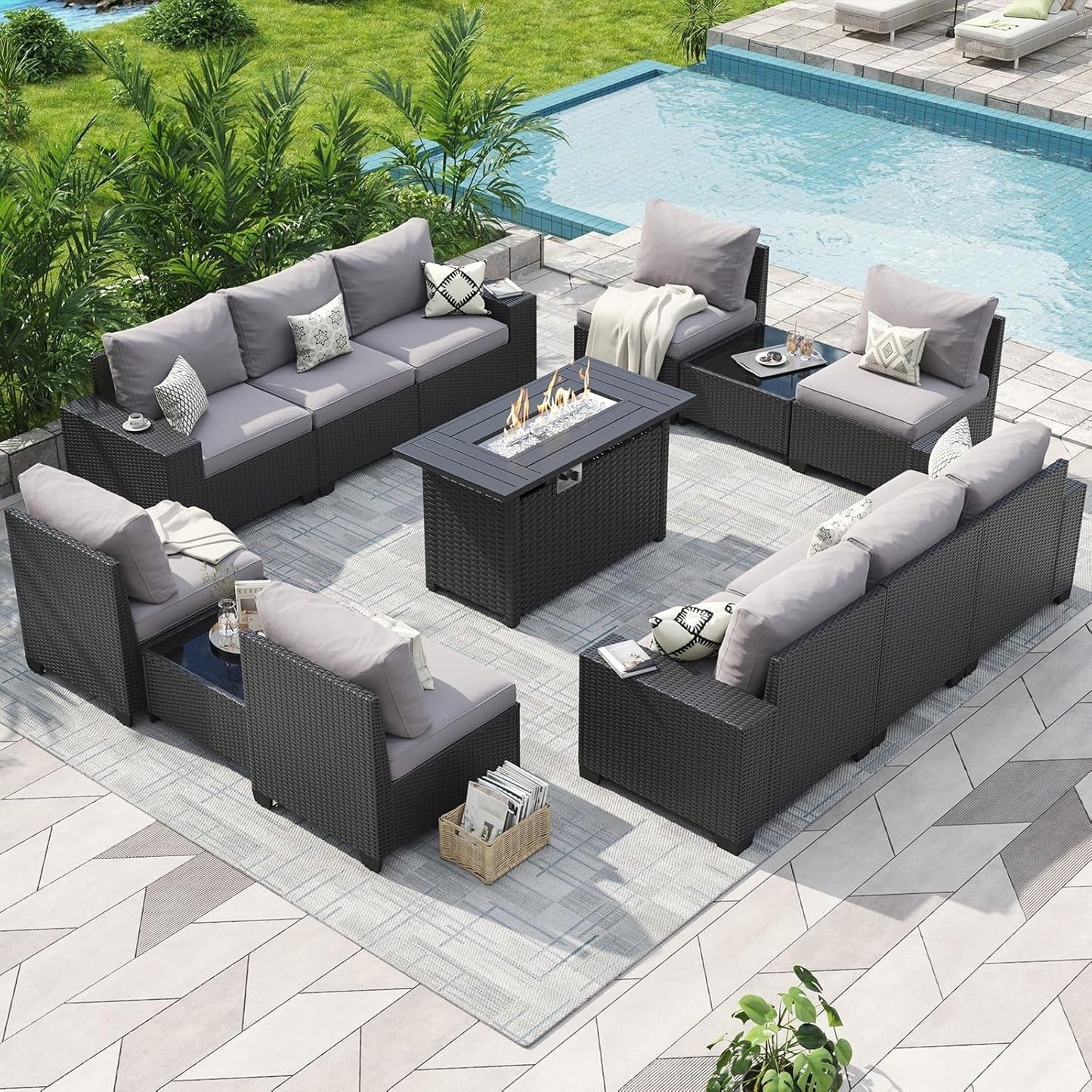 Outdoor Patio Furniture Sets with 4in Thicken Cushion