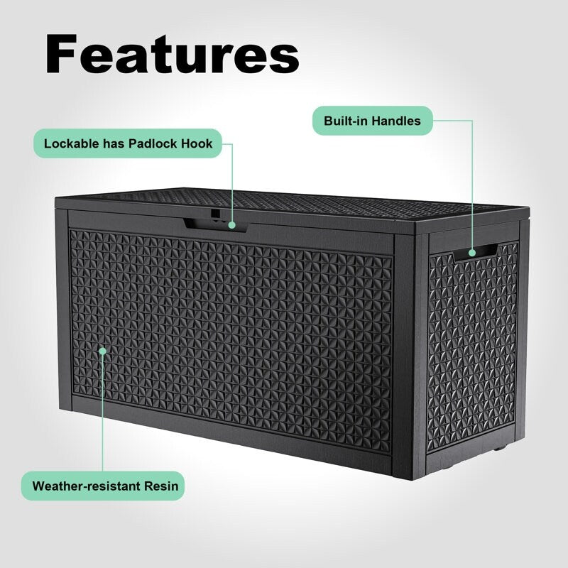 Outdoor Patio Storage Resin Lockable Deck Box