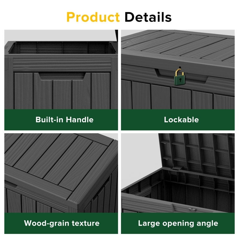 Outdoor Patio Storage Resin Lockable Deck Box