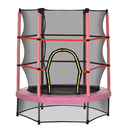Outsunny 5' Diameter Kids Trampoline with Net for Indoors & Outdoors, Ages 3 to 6