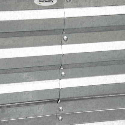 Outsunny Raised Garden Bed, 71 x 36 x 23 Galvanized Steel Planters for Outdoor Plants with Reinforced Rods
