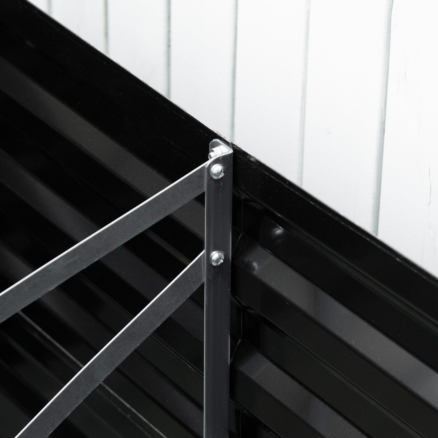 Outsunny Raised Garden Bed, 71 x 36 x 23 Galvanized Steel Planters for Outdoor Plants with Reinforced Rods