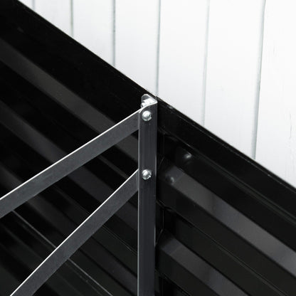 Outsunny Raised Garden Bed, 71 x 36 x 23 Galvanized Steel Planters for Outdoor Plants with Reinforced Rods