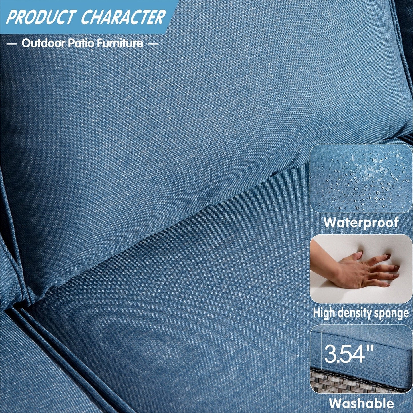 Ensemble de 5 sièges de jardin à dossier haut en osier OVIOS