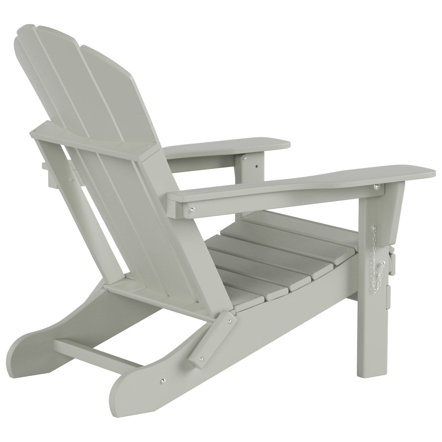 Chaise Adirondack pliable Polytrends Laguna en PEHD pour terrasse extérieure toutes saisons avec pouf (ensemble 2 pièces)