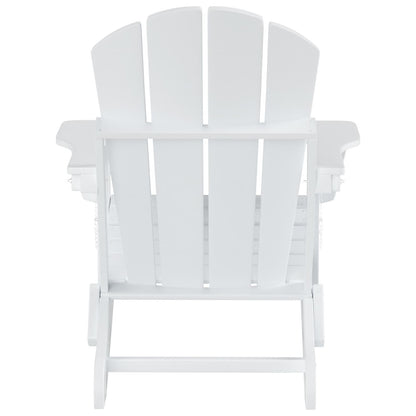 Chaise Adirondack pliable Polytrends Laguna en PEHD pour terrasse extérieure toutes saisons avec pouf (ensemble 2 pièces)