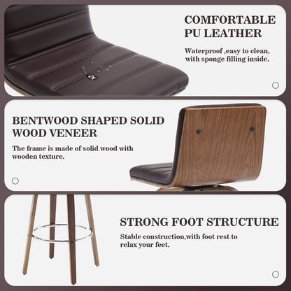 Tabourets de bar/comptoir pivotants en similicuir 26/29, lot de 2/3