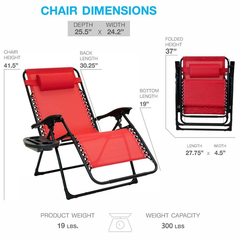 Sun-Ray 1pc Oversized Zero Gravity Chair