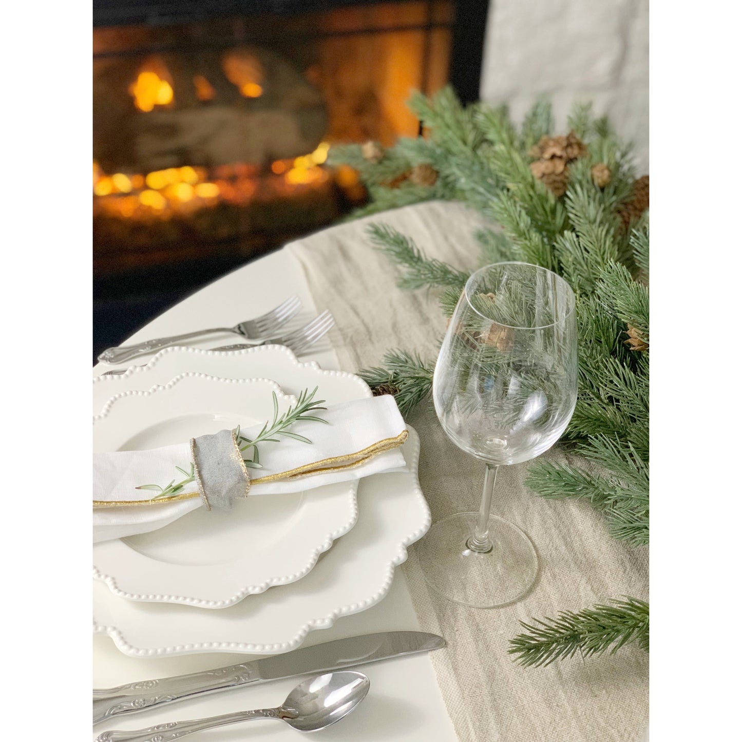 Assiette plate blanche Pinpoint Red Vanilla 11 (lot de 6)