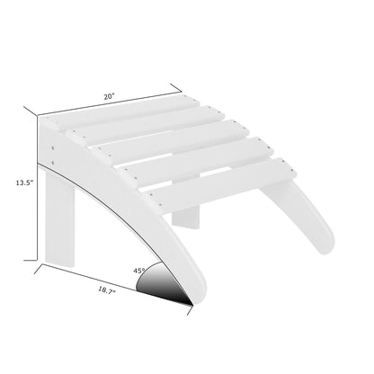 Chaise Adirondack pliable Polytrends Laguna en PEHD pour terrasse extérieure toutes saisons avec pouf (ensemble 2 pièces)