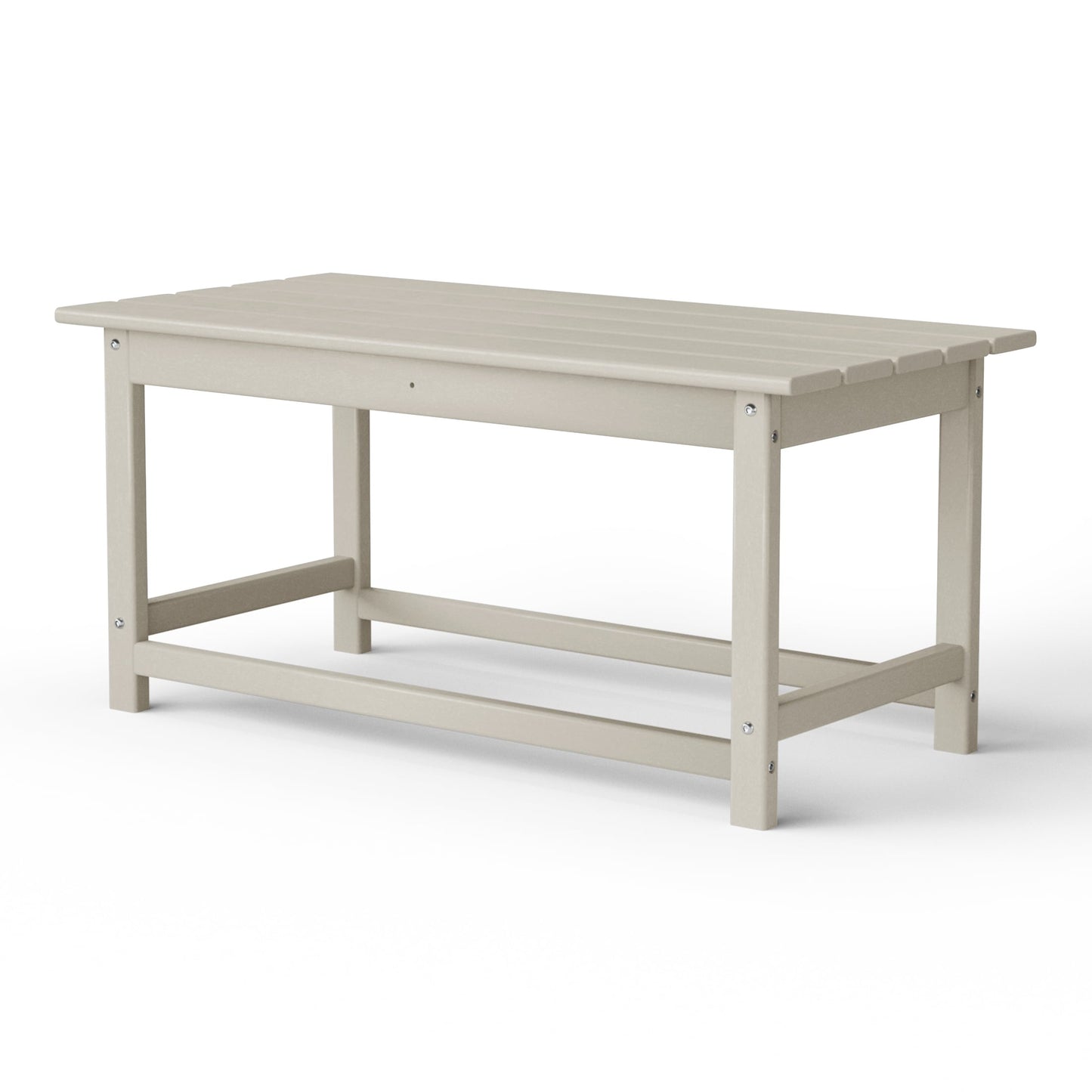 Table basse rectangulaire d'extérieur Polytrends Laguna en PEHD, résistante aux intempéries