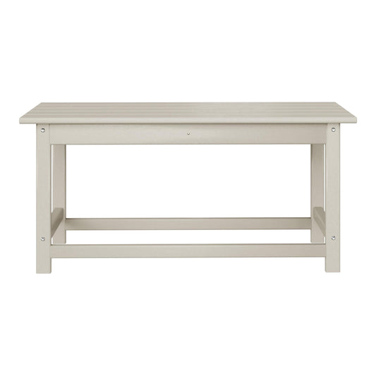 Polytrends Laguna Hdpe All Weather Outdoor Patio Rectangular Coffee Table