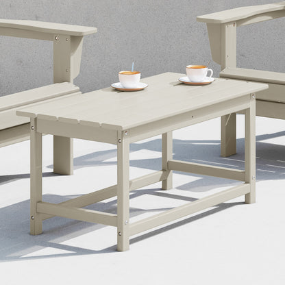 Table basse rectangulaire d'extérieur Polytrends Laguna en PEHD, résistante aux intempéries