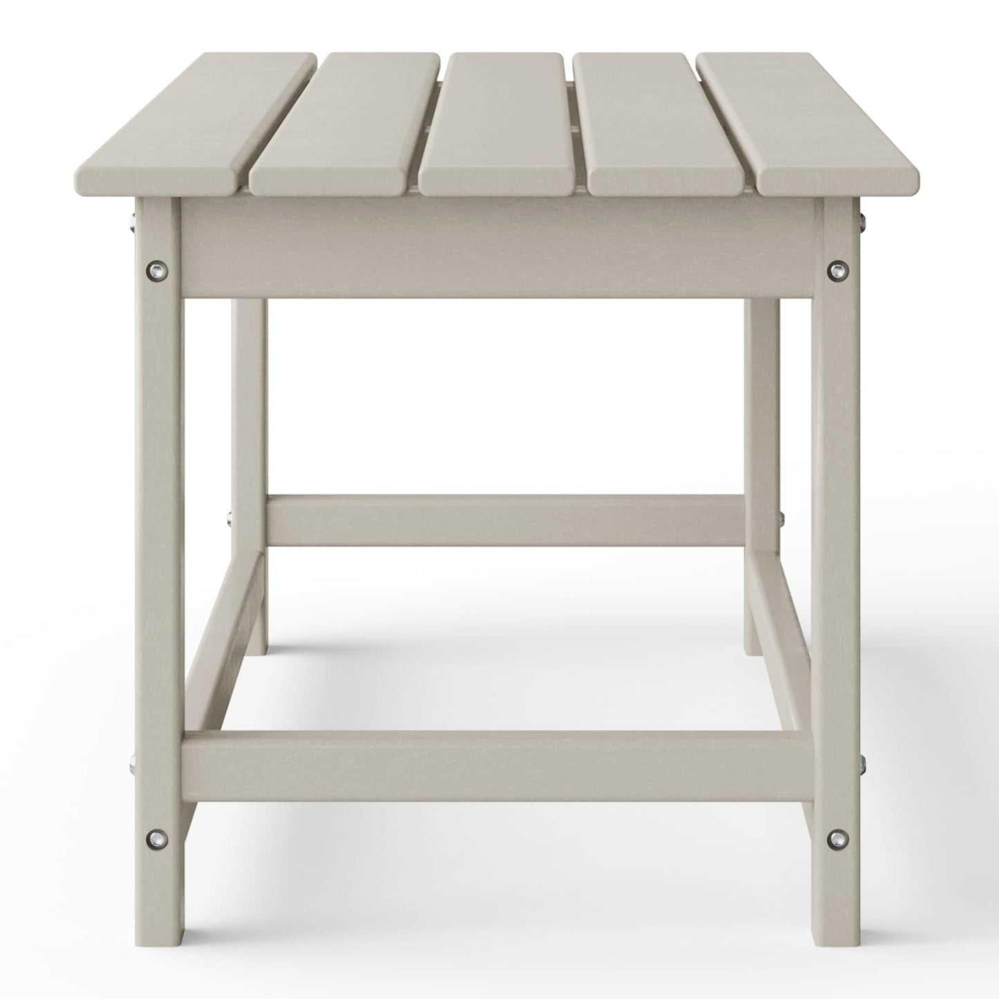 Table basse rectangulaire d'extérieur Polytrends Laguna en PEHD, résistante aux intempéries