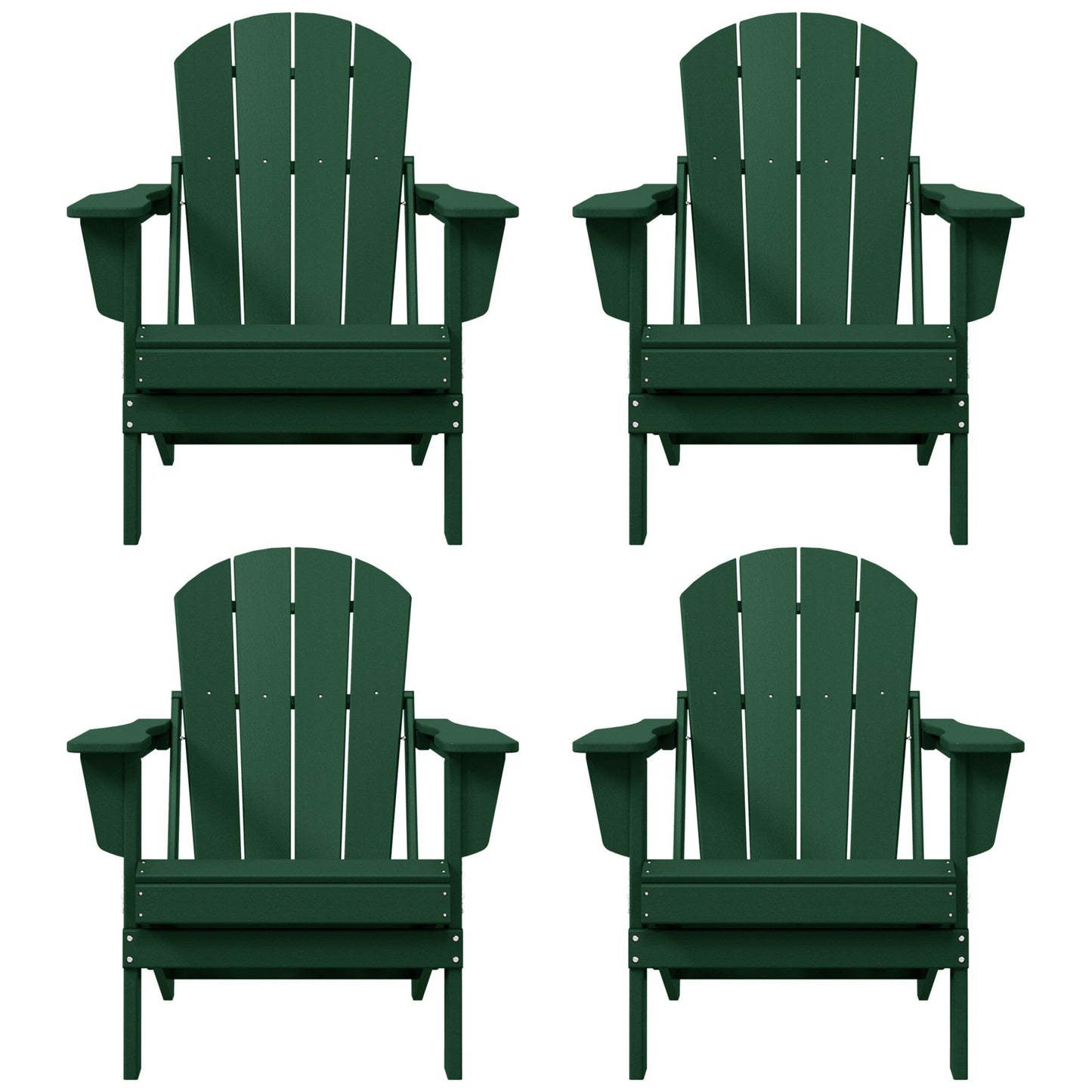 Chaises pliantes Adirondack Polytrends Laguna résistantes aux intempéries (lot de 4)