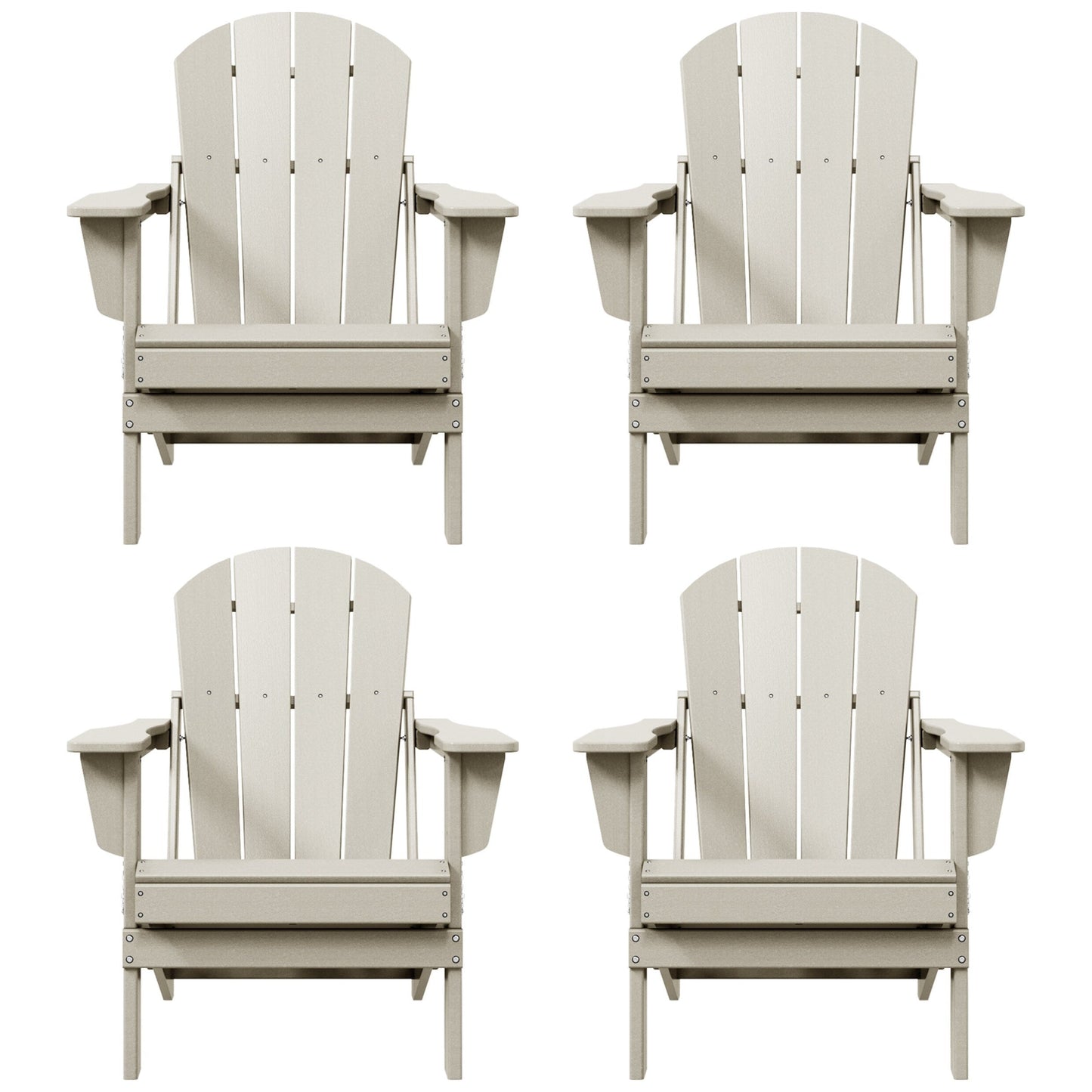 Chaises pliantes Adirondack Polytrends Laguna résistantes aux intempéries (lot de 4)