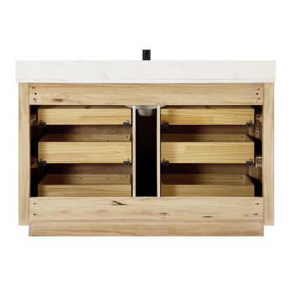 Meuble-lavabo Porto avec dessus en quartz blanc sans miroir