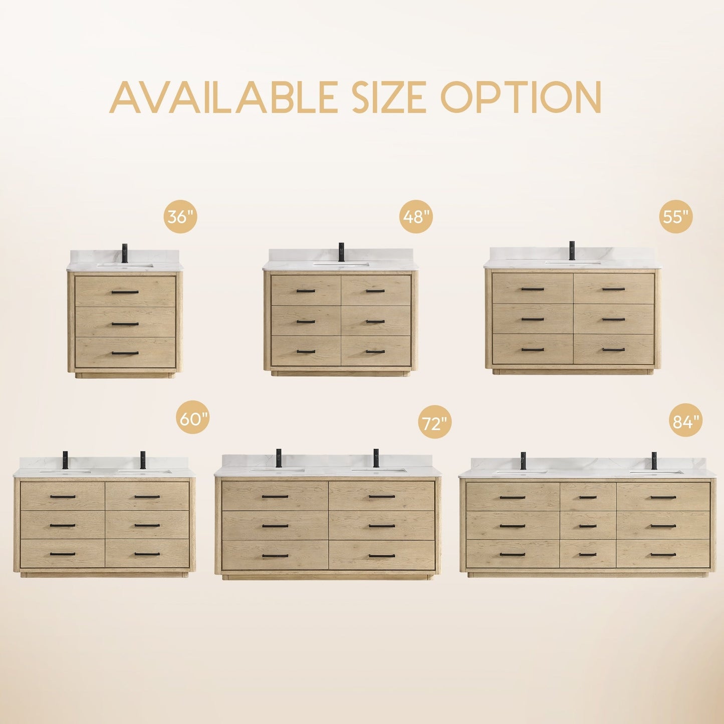 Meuble-lavabo Porto avec dessus en quartz blanc sans miroir