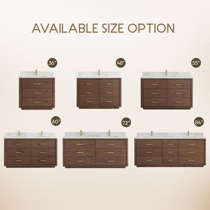 Meuble-lavabo Porto avec dessus en quartz blanc sans miroir