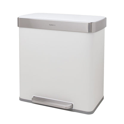 Poubelle de recyclage rectangulaire Qualiazero 16 gal (unité double 8 gal) - Acier inoxydable