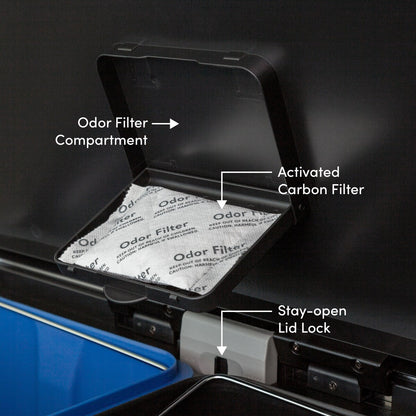 Poubelle de recyclage rectangulaire Qualiazero 16 gal (unité double 8 gal) - Acier inoxydable