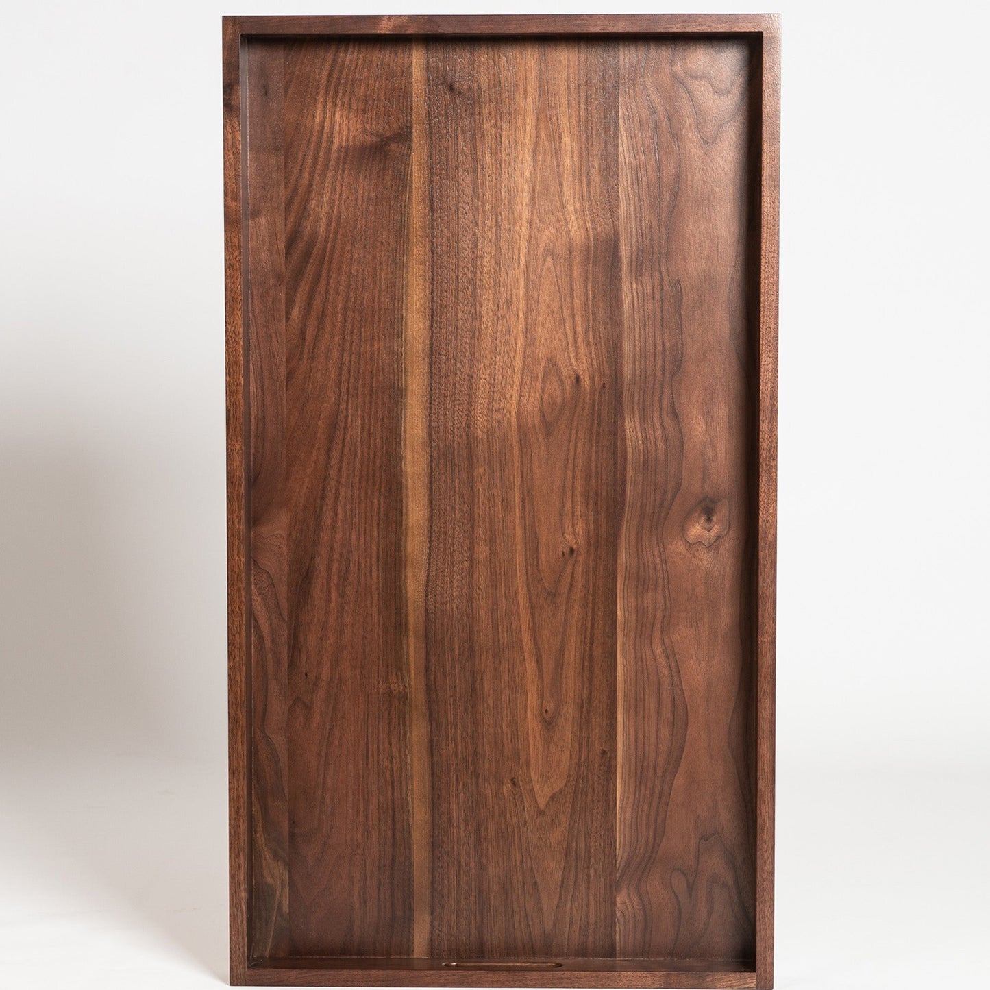 KINWELL Rectangle Black Walnut Wood Serving Tray Ottoman Tray