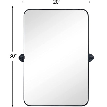 Miroir mural rectangulaire pivotant et inclinable en métal TEHOME Jonathan