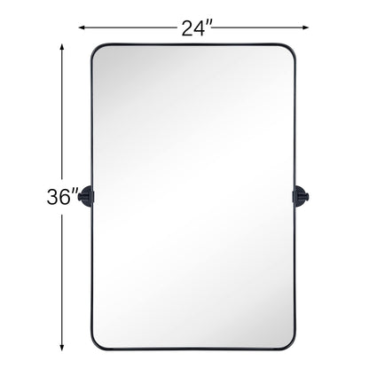 Miroir mural rectangulaire pivotant et inclinable en métal TEHOME Jonathan