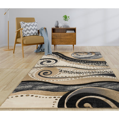 Tapis Rhodes Collection Abstract Swirl