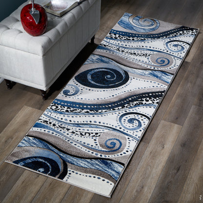 Tapis Rhodes Collection Abstract Swirl
