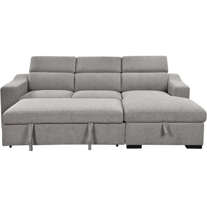 Roomfitters 103 Convertible Sectional Sofa with Storage Chaise, Adjustable Headrests, L-Shaped Sleeper Corner Sofa
