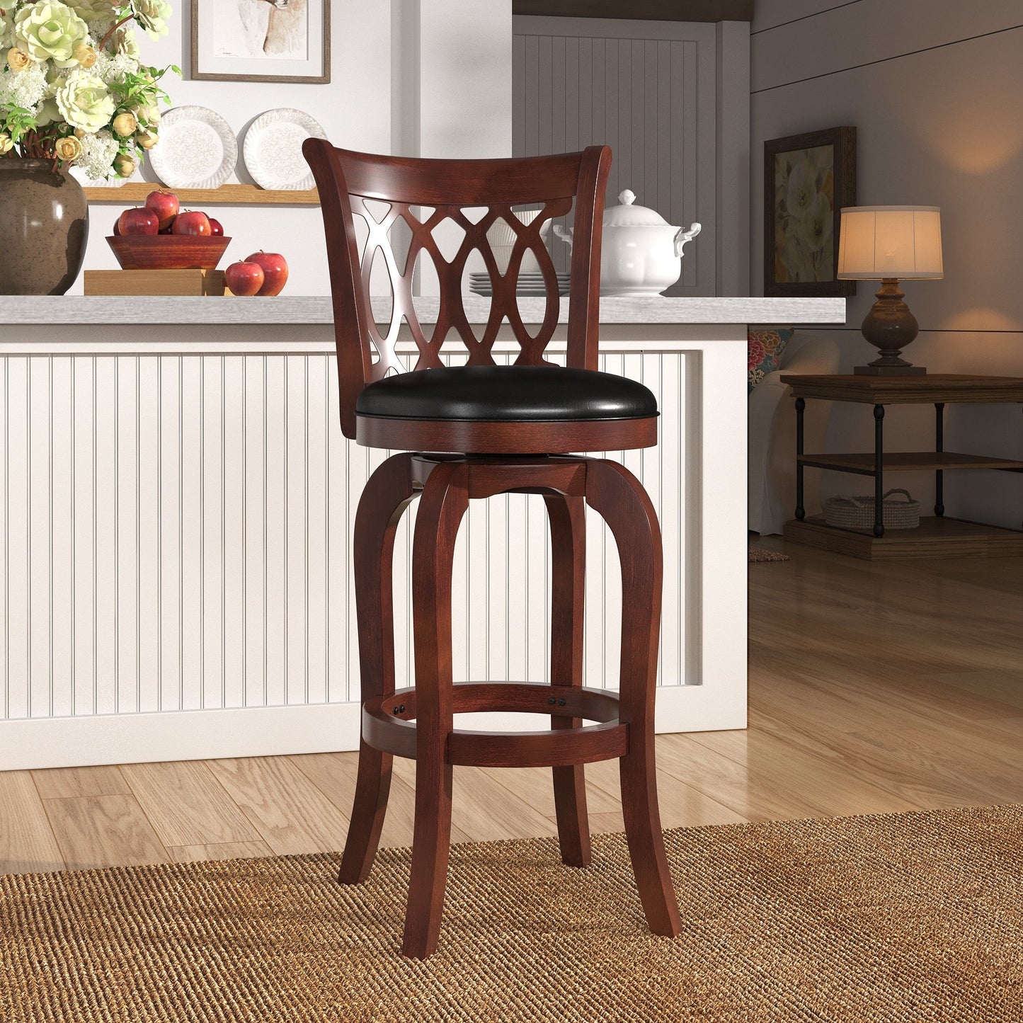 Rovinj Upholstered Back Swivel Bar Stool - Barstool
