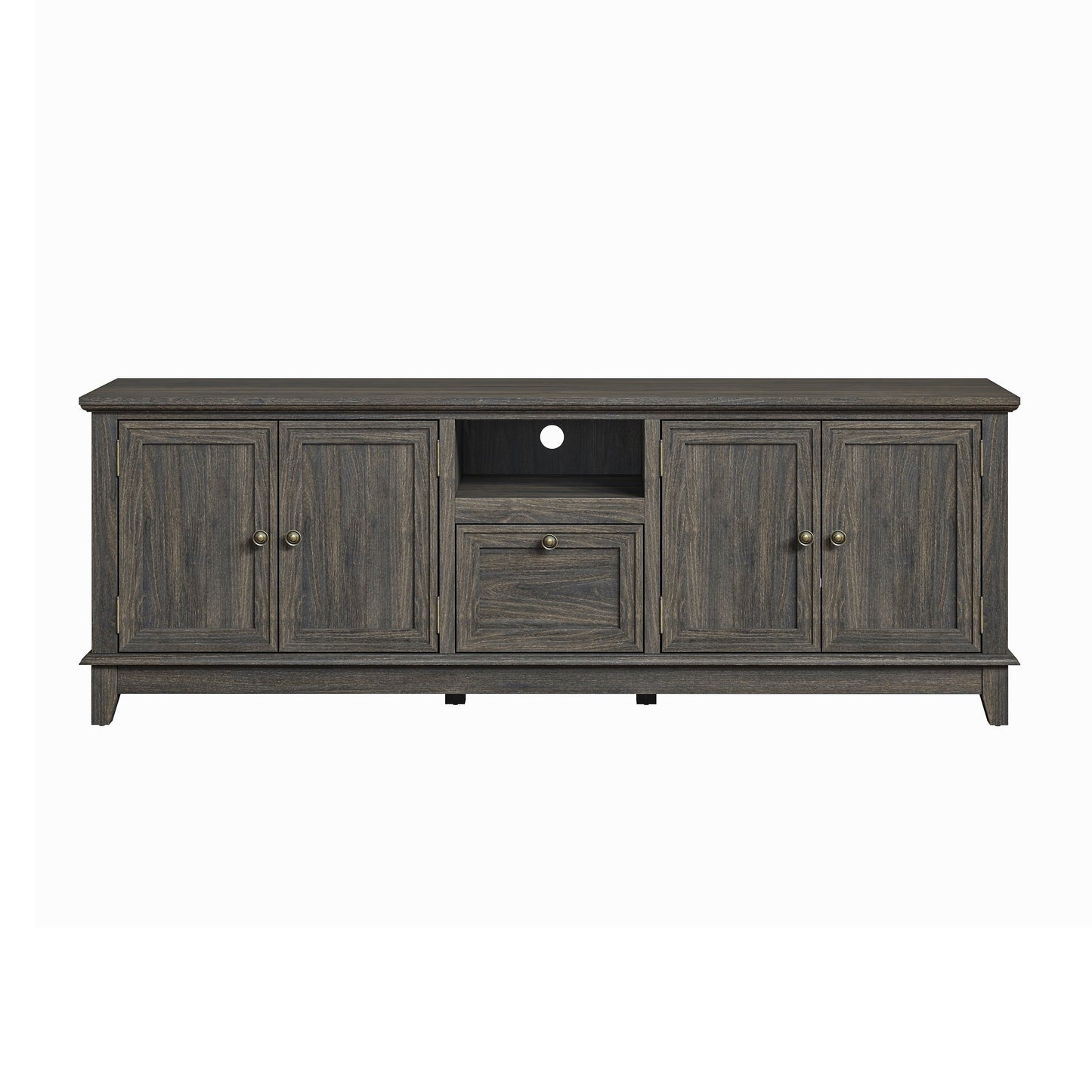 Meuble TV rustique de 72 pouces avec étagères réglables et rangement dissimulé - 72 pouces de largeur