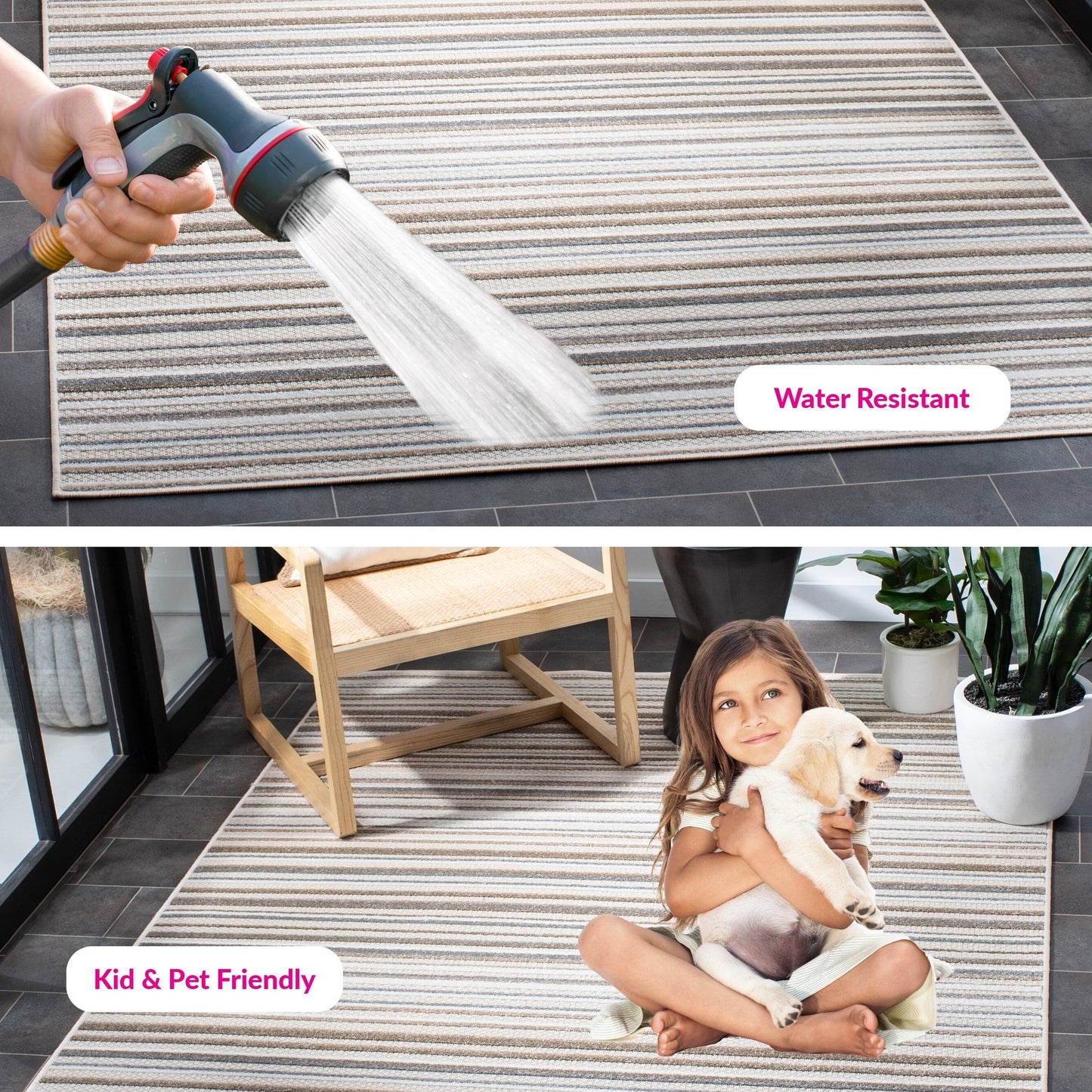 SAFAVIEH Cabana Gafia Indoor/ Outdoor Waterproof Patio Stripe Rug