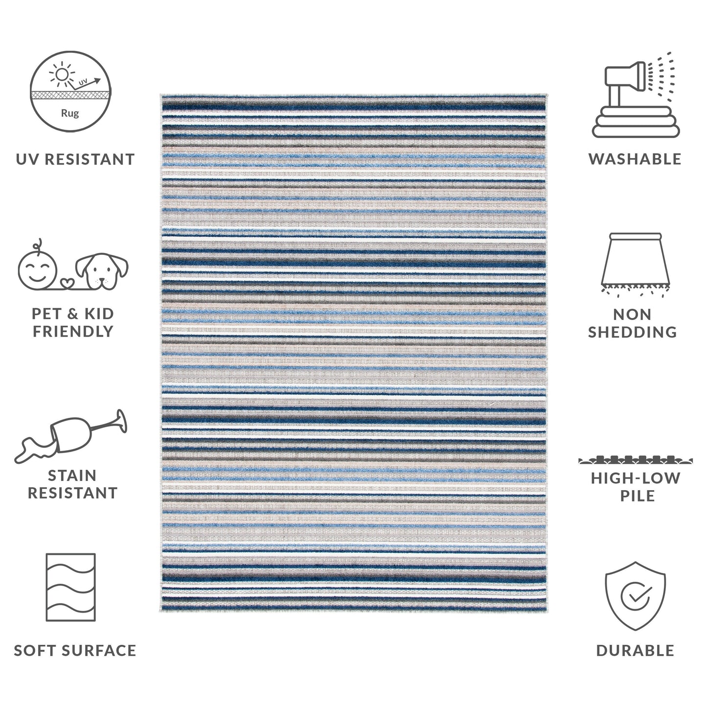 SAFAVIEH Cabana Gafia Indoor/ Outdoor Waterproof Patio Stripe Rug