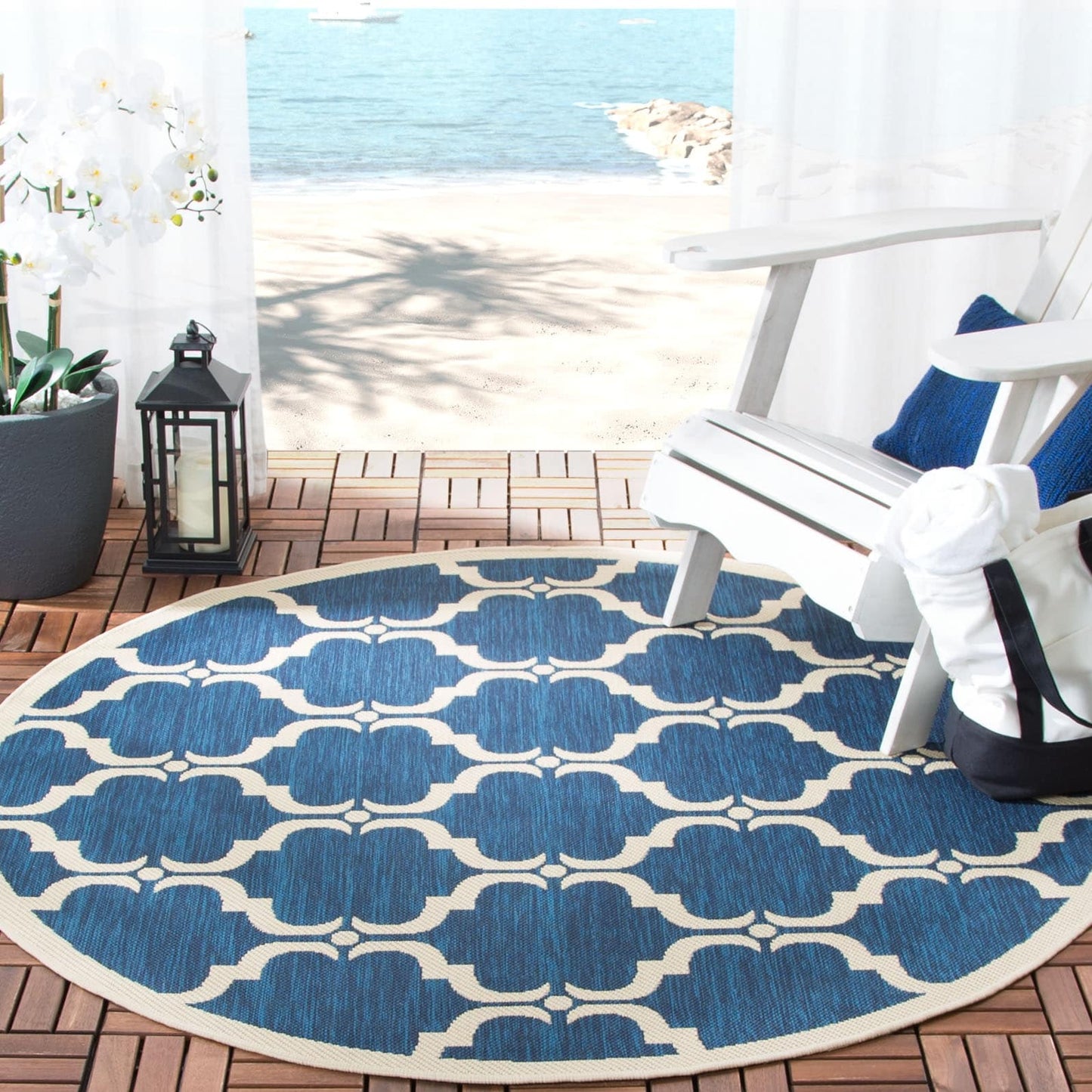 SAFAVIEH Courtyard Charleen Indoor/ Outdoor Waterproof Patio Backyard Rug