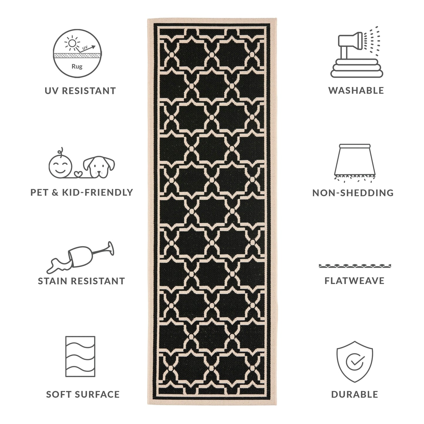 SAFAVIEH Courtyard Gulsin Indoor/ Outdoor Waterproof Patio Backyard Rug