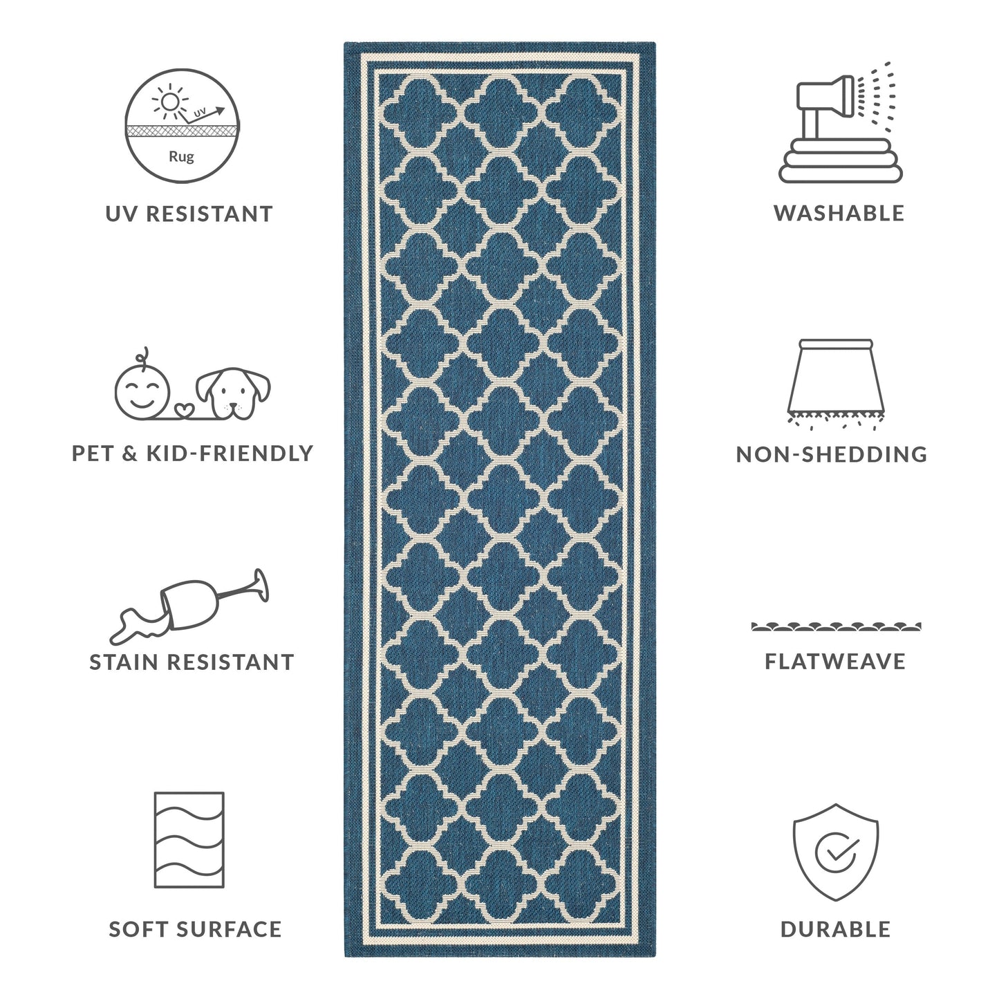 SAFAVIEH Courtyard Kristelle Indoor/ Outdoor Waterproof Patio Backyard Rug