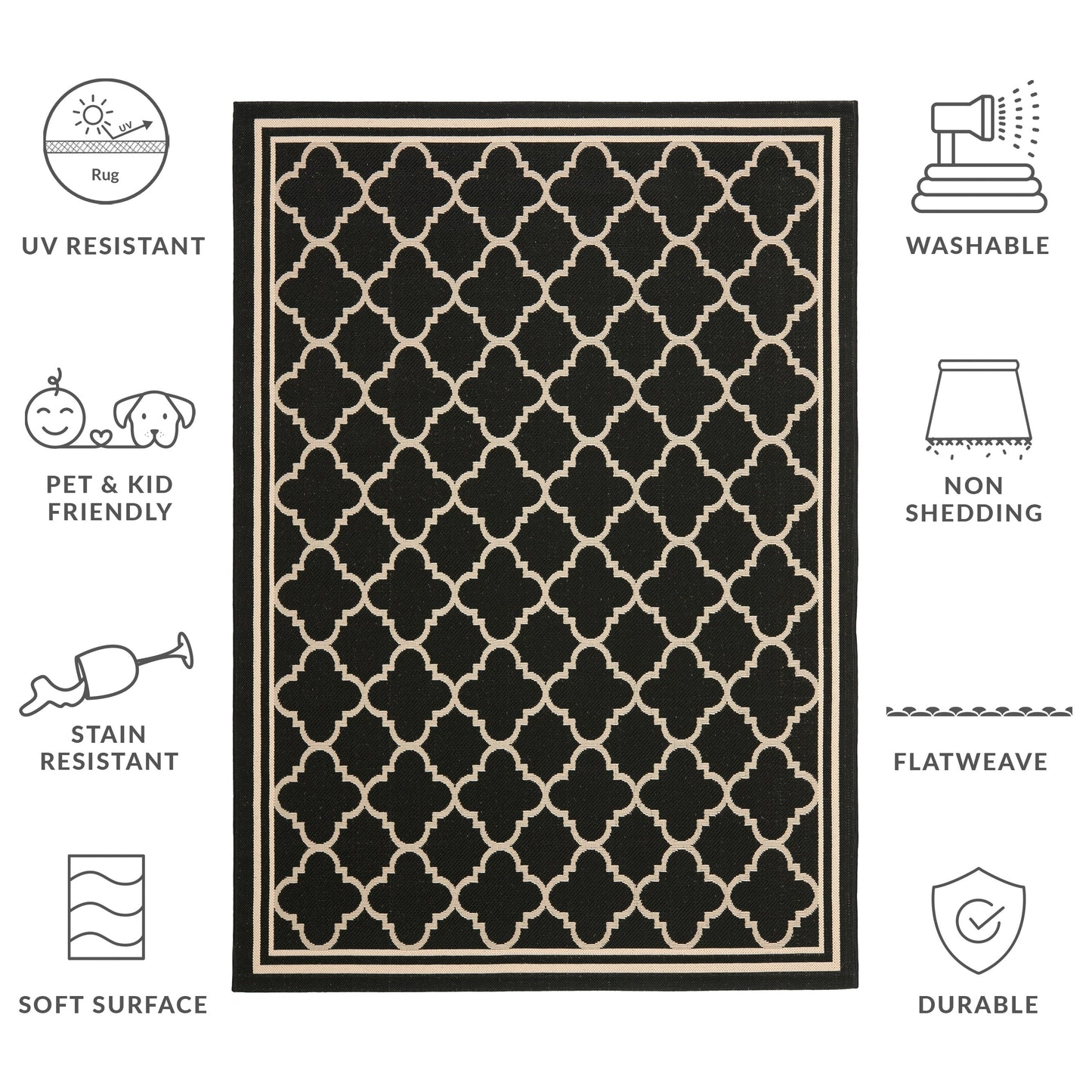 SAFAVIEH Courtyard Kristelle Indoor/ Outdoor Waterproof Patio Backyard Rug