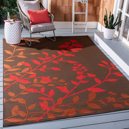 SAFAVIEH Courtyard Luann Botanical Indoor/ Outdoor Waterproof Patio Backyard Rug