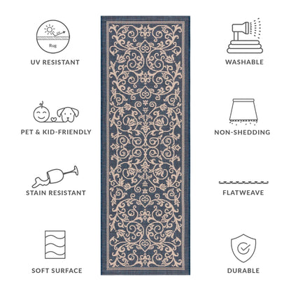 SAFAVIEH Courtyard Miljeta Indoor/ Outdoor Waterproof Patio Backyard Rug